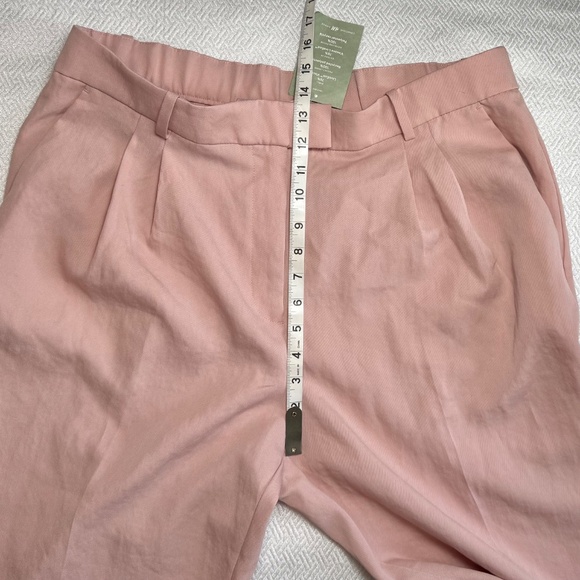 NWT H&M Tailored High-rise Wide Tapered Ankle Trouser Pant Powder Pink Size 16 - Picture 11 of 16